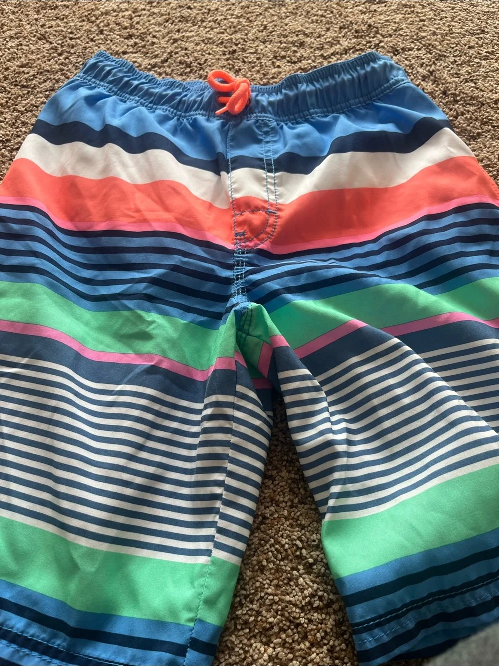 Osh Gosh Boys' Colorful Stripe and Coral Octopus Swim Shorts Set